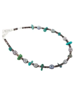 Navajo Certified Authentic Natural Turquoise Abalone Heishi Native American Adjustable Wrap Bracelet 18260 Navajo Certified Authentic Natural Turquoise Abalone Heishi Native American Adjustable Wrap Bracelet 18260