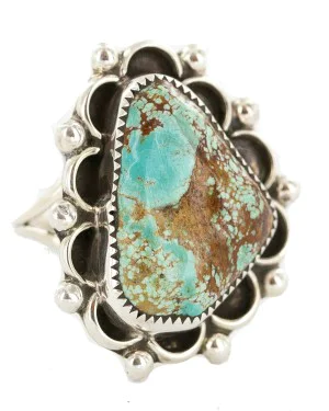 Handmade Navajo Certified Authentic .925 Sterling Silver Natural Turquoise Native American Ring 18259-3
