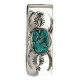 Navajo Handmade Certified Authentic .925 Sterling Silver Natural Spiderweb Turquoise Native American Nickel Money Clip 11270