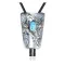 Snake .925 Sterling Silver Certified Authentic Handmade Navajo Native American Natural Turquoise Bolo Tie 34104