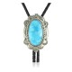 Handmade Certified Authentic Navajo .925 Sterling Silver Natural Turquoise Native American Bolo Tie 34107