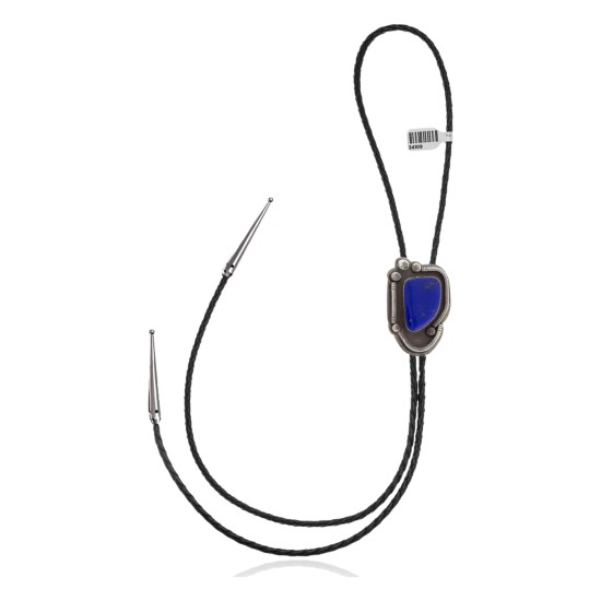 Handmade Certified Authentic Navajo .925 Sterling Silver Lapis Lazuli Native American Bolo Tie 34109 Handmade Certified Authentic Navajo .925 Sterling Silver Lapis Lazuli Native American Bolo Tie 34109