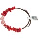 Heart Navajo Certified Authentic Heishi Coral Pink Quartz Native American Adjustable Wrap Bracelet 13159-14