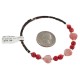 Heart Navajo Certified Authentic Heishi Coral Pink Quartz Native American Adjustable Wrap Bracelet 13151-76