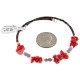 Navajo Certified Authentic Heishi Coral Purple Quartz Native American Adjustable Wrap Bracelet 13159-8