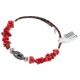 Navajo Certified Authentic Heishi Coral Hematite Native American Adjustable Wrap Bracelet 13159-15