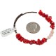 Navajo Certified Authentic Heishi Coral Quartz Native American Adjustable Wrap Bracelet 13159-4 Navajo Certified Authentic Heishi Coral Quartz Native American Adjustable Wrap Bracelet 13159-4