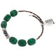 Certified Authentic Navajo Heishi Malachite Hematite Native American Adjustable Wrap Bracelet 13166-2