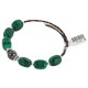 Certified Authentic Navajo Heishi Hematite Malachite Native American Adjustable Wrap Bracelet 13166-1