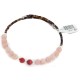 Certified Authentic Heishi Coral Pink Quartz Navajo Native American Adjustable Wrap Bracelet 13151-75