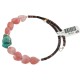 Heart Navajo Certified Authentic Heishi Pink Quartz Native American Adjustable Wrap Bracelet 13151-45
