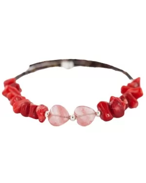 Heart Navajo Certified Authentic Heishi Coral Pink Quartz Native American Adjustable Wrap Bracelet 13159-14 Heart Navajo Certified Authentic Heishi Coral Pink Quartz Native American Adjustable Wrap Bracelet 13159-14