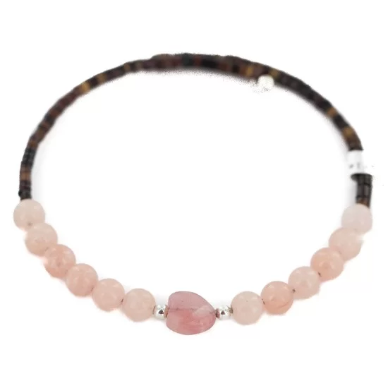 Heart Navajo Certified Authentic Pink Quartz Native American Adjustable Wrap Bracelet 13151-73 Heart Navajo Certified Authentic Pink Quartz Native American Adjustable Wrap Bracelet 13151-73