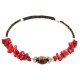 Navajo Certified Authentic Heishi Coral Agate Native American Adjustable Wrap Bracelet 13159-6