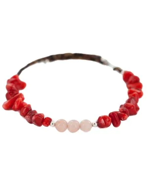 Navajo Certified Authentic Heishi Coral Quartz Native American Adjustable Wrap Bracelet 13159-4 Navajo Certified Authentic Heishi Coral Quartz Native American Adjustable Wrap Bracelet 13159-4