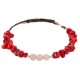 Navajo Certified Authentic Heishi Coral Quartz Native American Adjustable Wrap Bracelet 13159-4