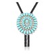 Handmade Certified Authentic Navajo .925 Sterling Silver Native American Natural Turquoise Bolo Tie 34111