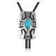 Sun Feather.925 Sterling Silver Certified Authentic Handmade Navajo Native American Natural Turquoise Bolo Tie 34112 Sun Feather.925 Sterling Silver Certified Authentic Handmade Navajo Native American Natural Turquoise Bolo Tie 34112
