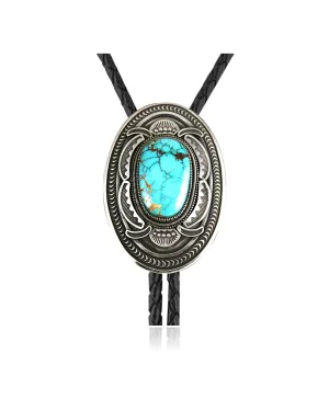 Handmade Certified Authentic Navajo .925 Sterling Silver Native American Natural Turquoise Coral Bolo Tie 34114 Handmade Certified Authentic Navajo .925 Sterling Silver Native American Natural Turquoise Coral Bolo Tie 34114
