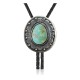 Sun .925 Sterling Silver Certified Authentic Handmade Navajo Native American Natural Turquoise Bolo Tie 34120