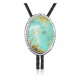 Handmade Certified Authentic Navajo .925 Sterling Silver Native American Natural Turquoise Bolo Tie 34121