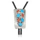 Handmade Certified Authentic Navajo .925 Sterling Silver Native American Natural Turquoise Coral Bolo Tie 34125