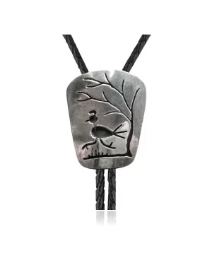 Handmade Certified Authentic Navajo .925 Sterling Silver Native American Bolo Tie 34126