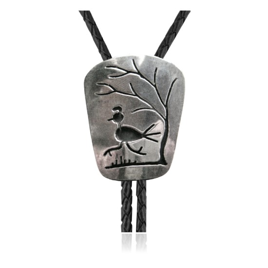 Handmade Certified Authentic Navajo .925 Sterling Silver Native American Bolo Tie 34126