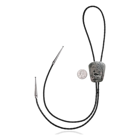 Handmade Certified Authentic Navajo .925 Sterling Silver Native American Bolo Tie 34126