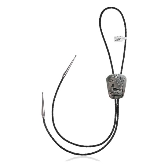 Handmade Certified Authentic Navajo .925 Sterling Silver Native American Bolo Tie 34126