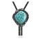 Handmade Certified Authentic Navajo .925 Sterling Silver Native American Natural Turquoise Bolo Tie 34129