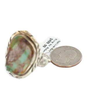 Handmade Navajo .925 Sterling Silver Natural Turquoise Ring 18221-3