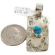 Certified Authentic Bear paw Handmade Nickel Natural Turquoise Navajo Native American Pendant 13167-1