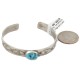 Certified Authentic Handmade Bear Paw Nickel Natural Turquoise Navajo Native American Bracelet 13171-1