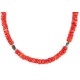 .925 Sterling Silver Certified Authentic Navajo Natural Turquoiose Coral Native American Necklace 750220