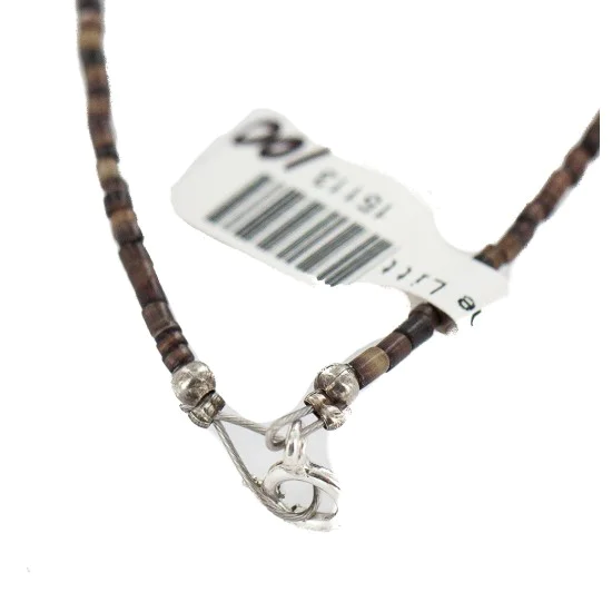 .925 Sterling Silver Certified Authentic Navajo Natural Turquoise Jade Native American Necklace 15113-100