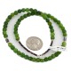 .925 Sterling Silver Certified Authentic Navajo Natural Green Quartz Hematite Native American Necklace 16076-11