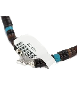 Heart .925 Sterling Silver Certified Authentic Navajo White Howlite Charoite Native American Necklace 15778
