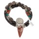 .925 Sterling Silver Arrow Certified Authentic Navajo Natural Turquoise Goldstone Smoky Quartz Native American Necklace 18276-2