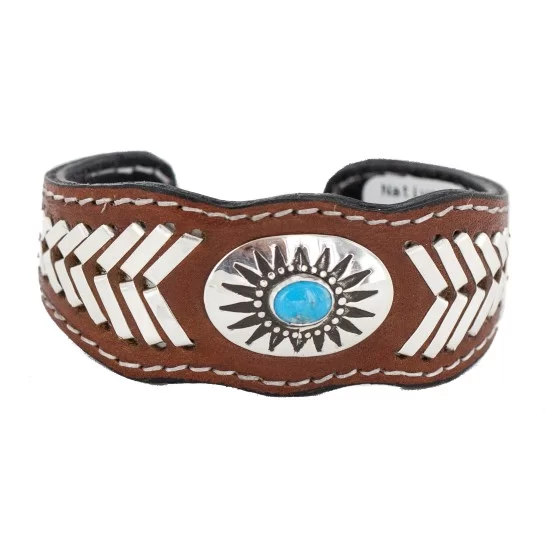 Native Indian Sterling Silver Kokopelli Turquoise Chip Inlay Bracelet by  Ray Begay