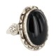 Handmade Certified Authentic Navajo .925 Sterling Silver Natural Black Onyx Native American Ring 18222