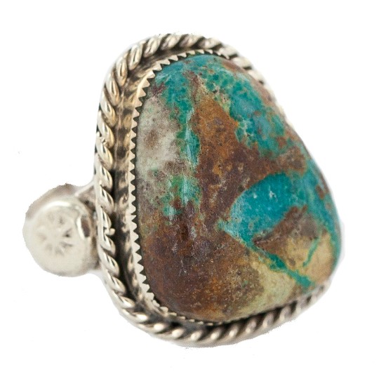 Handmade Certified Authentic Navajo .925 Sterling Silver Natural Turquoise Native American Ring 18221-4