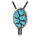 Handmade Certified Authentic Navajo .925 Sterling Silver Native American Natural Turquoise Bolo Tie 34133