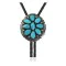Handmade Certified Authentic Navajo .925 Sterling Silver Native American Natural Turquoise Bolo Tie 34134 Handmade Certified Authentic Navajo .925 Sterling Silver Native American Natural Turquoise Bolo Tie 34134