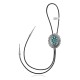 Sun .925 Sterling Silver Certified Authentic Handmade Navajo Native American Natural Turquoise Bolo Tie 34138