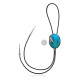 Feather .925 Sterling Silver Certified Authentic Handmade Navajo Native American Natural Turquoise Bolo Tie 34139