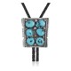 Handmade Certified Authentic Navajo .925 Sterling Silver Native American Natural Turquoise Bolo Tie 34141