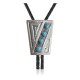 Handmade Certified Authentic Navajo .925 Sterling Silver Native American Natural Turquoise Bolo Tie 34149