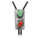 Handmade Certified Authentic Navajo .925 Sterling Silver Native American Natural Turquoise Coral Bolo Tie 34148