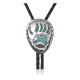Bear Paw .925 Sterling Silver Certified Authentic Handmade Navajo Native American Natural Turquoise Bolo Tie 34153